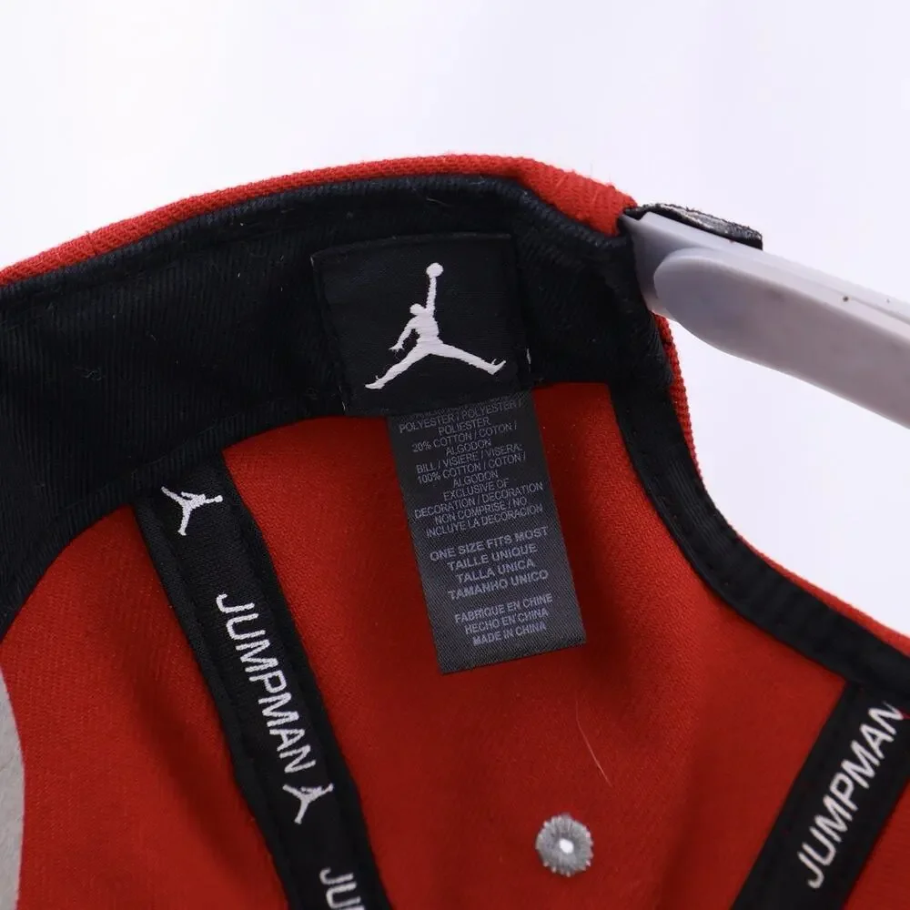 Nike Air Jordan 10 Retro Jumpman Red Black Stripe Snapback Hat One Size Cap